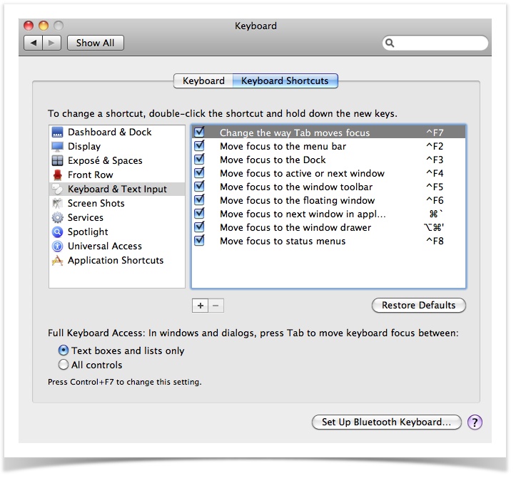 Keyboard and text input on a Mac
